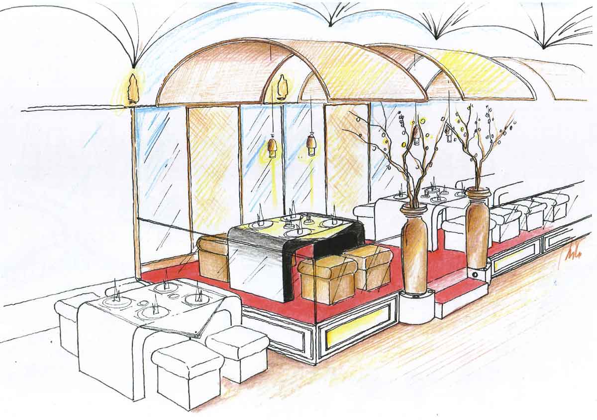 Elegantes Ambiente für ein super cooles China Restaurant - Interior Design Planung Milo