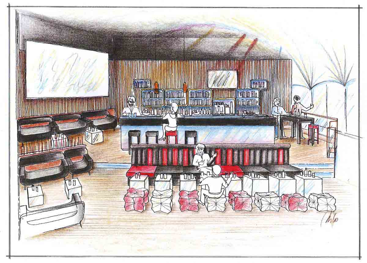 Elegante Lounge Bar Ideen Asustattung Design Variante für das Coffee In