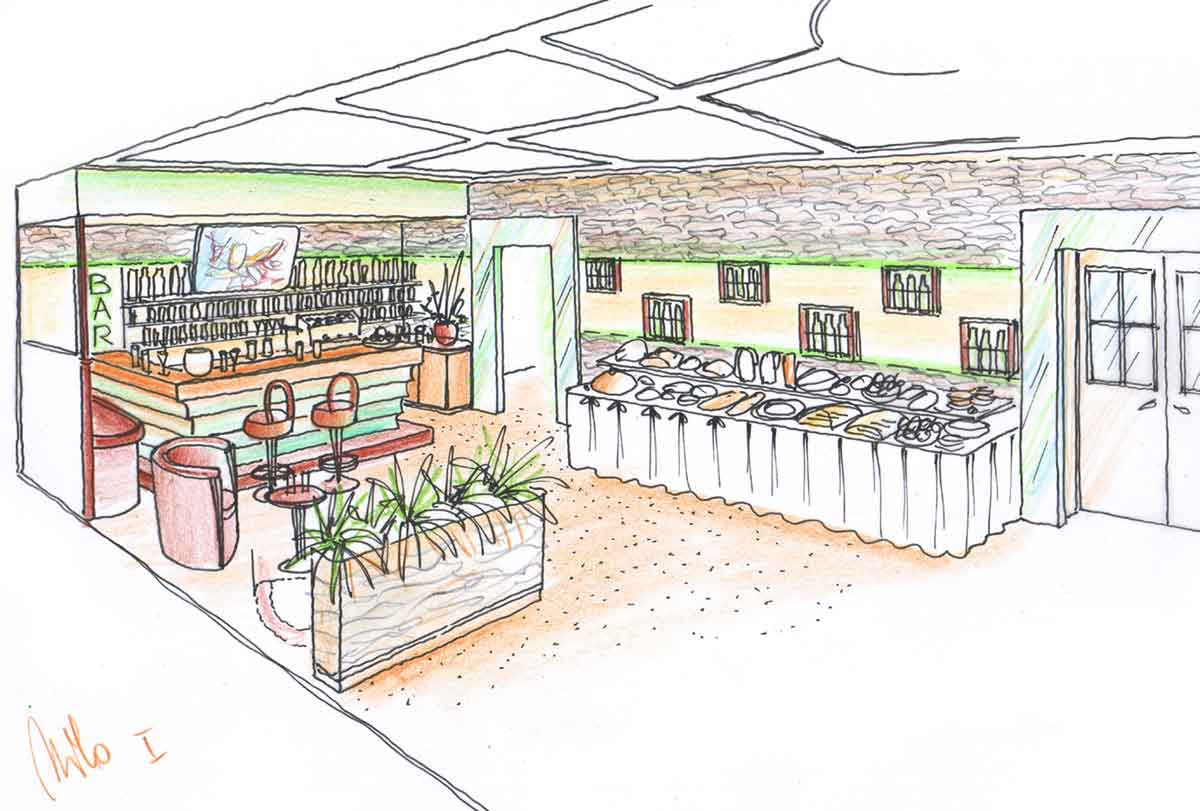 Hotel Montana Restaurant Bar - Ideen Interior Design Planung - diese Variante wurde von Milo realisiert